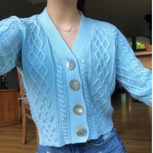 Faherty knit crop cardigan